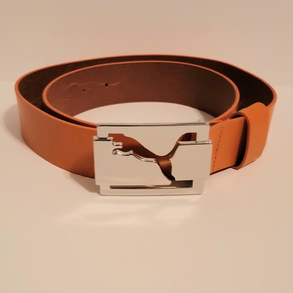 PUMA - GENUINE LEATHER AND CHROME BUCKLE BELT